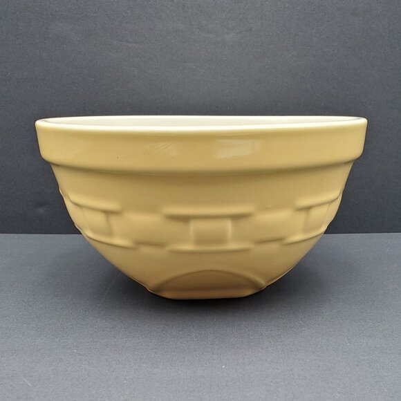 Longaberger Woven Traditions Butternut Tip & Mix Bowl Yellow MIxing Serving Bowl - Picture 1 of 8